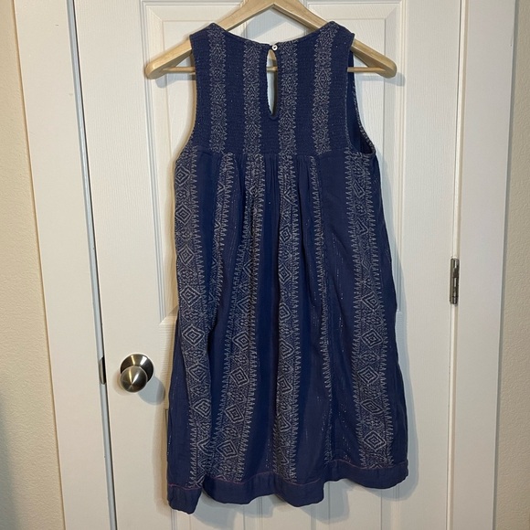 Anthropologie Akron + Kin boho embroidered bib sleeveless dress sz 8 - Picture 3 of 10